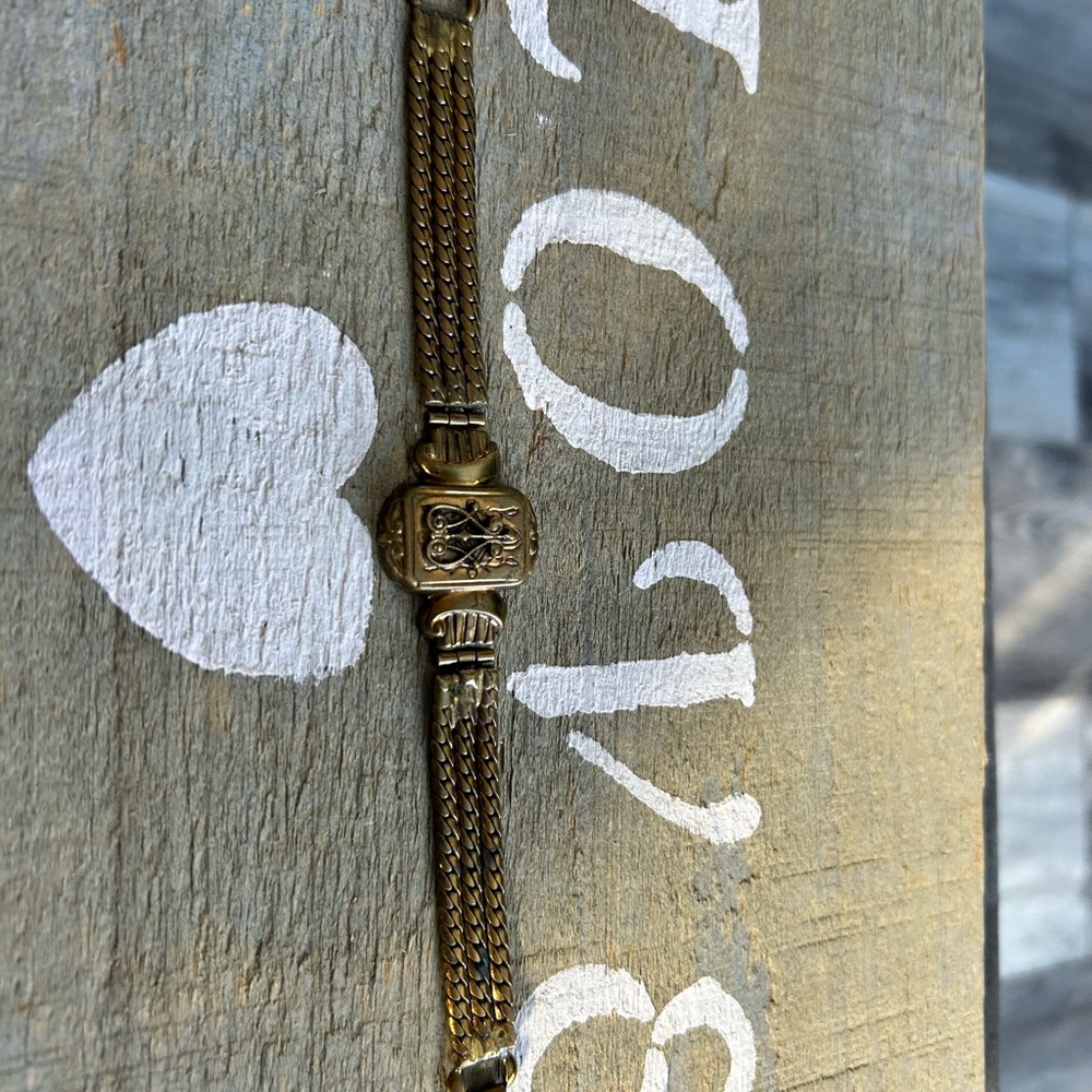 ALBERTINA 1800 Vintage Gold-Tone Bracelet 6.75 inches - Picture 4 of 9
